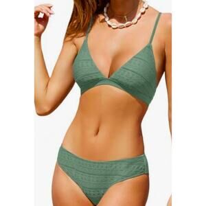 Cupshe Contrast Triangle Bikini Size L NWT